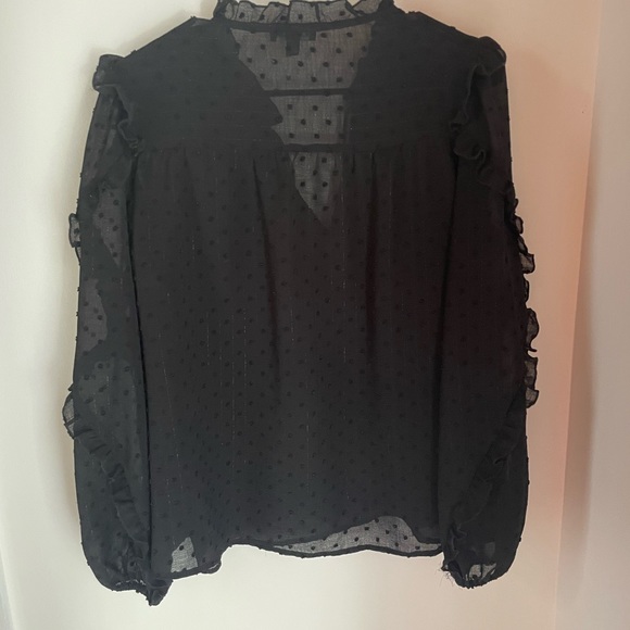 Express Black Sheer Long Sleeved Blouse Size Small - Picture 3 of 3